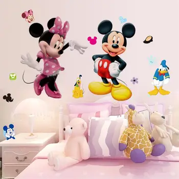 Anime Pav Disney Mickey Mouse Animacinių Filmų Sienų Lipdukai Miegamojo Dekoratyviniais Vaikų Berniukų, Mergaičių 