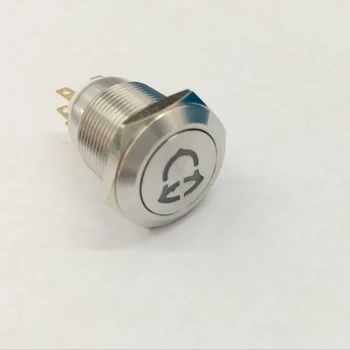 Onpow 19mm Akimirksnį Doorbell simbolis apšviesta Nerūdijančio Plieno IP65 Mygtukas Jungiklis (LAS1GQ-11D/LED Bell) CE, RoHS