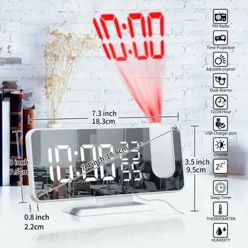 LED Signalo Projekcija Laikrodis Termometras su Drėgmėmačiu Belaidė Oro Stotis Skaitmeninis Žiūrėti Atidėti Rašomojo Stalo Projektas, Radijo Laikrodis