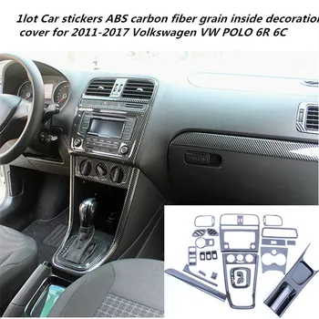 1lot Automobilių lipdukai ABS anglies pluošto grūdų vidaus apdailos dangtelis 2011-2017 Volkswagen VW POLO 6R 6C