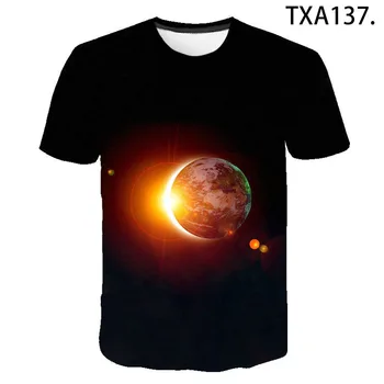 2020 metų Vasaros Galaxy Marškinėliai Vyrams, Moterims, Vaikams Visatos Erdvės T-shirt Cool Planet Tee 3d Spausdinimo Tee Berniukas Mergaitė Vaikai Streetwear Viršūnės
