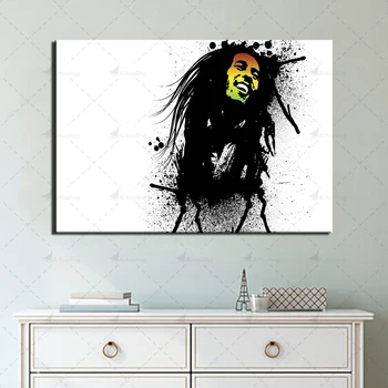 1 Gabalas, Bob Marley Pop Dainininkė Plakatas Spaudinių Sienos Meno Tapybos Drobės Baltos ir Juodos Modulinės Nuotrauką Namų Dekoro Kambarį