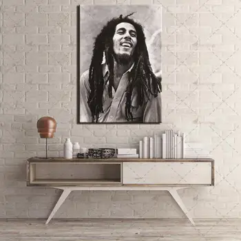 1 Gabalas, Bob Marley Pop Dainininkė Plakatas Spaudinių Sienos Meno Tapybos Drobės Baltos ir Juodos Modulinės Nuotrauką Namų Dekoro Kambarį