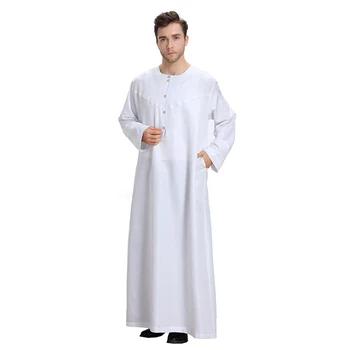 2021 Tradicinių Musulmonų Vyrai Saudo Thobe Skraiste Arabų Kaftan Suknelė Arabų Dubajus Ilgomis Rankovėmis Islamo Vyras Jubba Thobe Plius Dydis