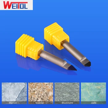 WeiTol nemokamas pristatymas 3A 1pcs 6mm diamond graviravimas bitai politikos suderinamumo vystymosi labui įrankiai CNC maršrutizatorius bitai marmuro, granito, bluestone