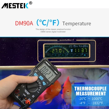 MESTEK DM90A Skaitmeninis Multimetras 6000 Skaičiuoja LCD Ekranas AC/DC Ammeter Voltmeter Dažnio Diodų Matavimo Įrankiai Multimetro Bandymas