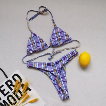 2021 Nauja Seksuali Bikini Moterims Maudymosi Kostiumėlį Pledas Spausdinti Moterų Maudymosi Kostiumėliai, Aukštos Sumažinti Biquini Brazilijos Maudymosi Kostiumas, Paplūdimio Plaukimo Kostiumas