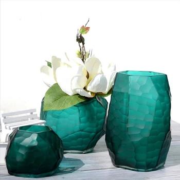 Rankinis šlifavimo iškirpti stiklo vaza Europos Stalo Gėlių vaza Vestuvių Dekoratyvinis Geometrinis vazos, namų dekoro priedai
