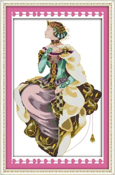 Pavasario karalienė kryželiu rinkinys, aida 14ct 11ct skaičius atspausdinta drobė siūlių siuvinėjimui 
