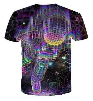 3D T-shirt psichodelinio spausdinimo astronautas t-shirt vyrams vasaros hip-hop, t-marškinėliai, vyriški Marškinėliai trumpomis Rankovėmis vyriški brand T-shirt