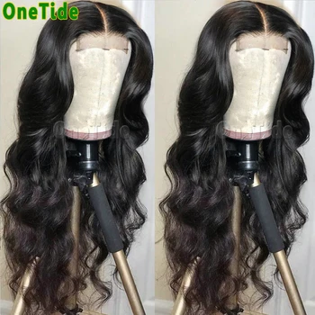 ONETIDE ilgą peruką 28 30 32 colių kūno banga nėriniai priekiniai perukas Brazilijos nėriniai priekiniai Žmogaus Plaukų Perukai moterims, nėriniai priekinio uždarymo perukas