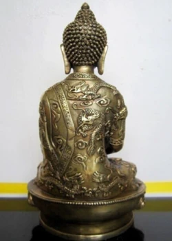 20cm Tibetas Tibeto Buddhis Amitabha bronzinė budos statula
