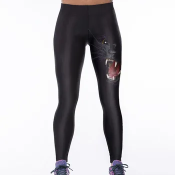 Moterų Black Panther Spausdinti Aukštos Juosmens Fitneso Treniruotės Cheerleader Rooter Kelnes Hiphop Grupė Elastinga Pluošto Unisex Kelnės