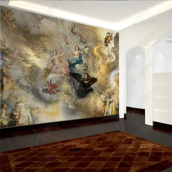 Europos stiliaus Angelas Aliejaus Tapybai 3D Gyvenimo Kambario, Miegamasis Fono Sienos Freskos Lubų Dekoras, Tapetai 3D Sienų Dokumentai Namų Dekoro