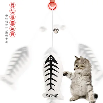 Pet products Kačių Reikmenys, imituojant žuvų Cat Kitten Elastinga Virvė Katė Bell Žaislai, Juokingi Pet Žaisti Interaktyvus Žaislas 5pc/daug