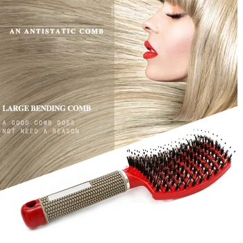 Brushy Hairbrush Moterų Drėgnų Plaukų Šepetys Šukos Profesionalius Įrankius, Šukos Kirpykla Šukuosenų Šepetys Plaukams Masažas Plaukų Šepetys
