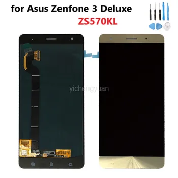 OLED Už ASUS Zenfone 3 Deluxe Z016S Z016D ZS570KL LCD Ekranas Jutiklinis Ekranas skaitmeninis keitiklis Asamblėjos ASUS ZS570KL Aukso mėlyna juoda