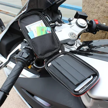 Motociklas Dviratis Telefono Laikiklis Mobiliesiems Paramos Stovėti Rankenos Laikiklis Iphone X 8 Plus SE GPS Telefonas atsparus Vandeniui Krepšys Dangtis