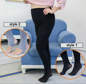 Moterų Legging šiltas vilnos vidpadžiai juoda plius dydžio Panele Kojis Pėdkelnės, Kojinės moterų ouc1713
