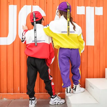 Naujas atvykimo Hip-hop ' o drabužių nustatyti paauglių berniukų mados streetwear šokių drabužiai mergaitėms tracksuit rudenį vaikams, sporto kostiumai