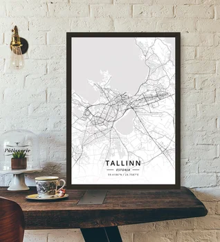 Taline (Estija Žemėlapis Plakatas