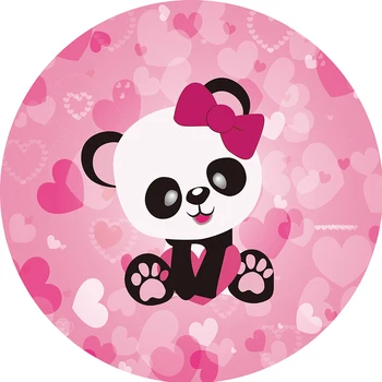 Apvalus Ratas fonas fonas rožinė panda temą gimtadienio apdailos mergina baby shower karamelinis desertas stalo dangtis YY-99