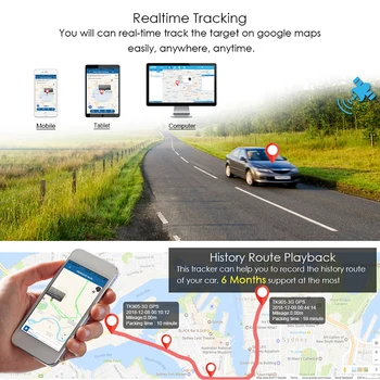 TKSTAR TK905 Automobilių GPS Tracker Transporto Seklys GPS Locator Automobilių Sekimo Įrenginys Stiprus Magnetas Motociklai, Sunkvežimiai
