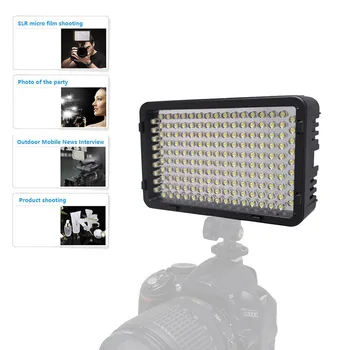 Mcoplus LE-168A Pritemdomi Studija LED Vaizdo Šviesos 3200k/5500k Fotografijos Užpildyti Šviesos Apšvietimo Lempa DSLR Fotoaparato Priedai