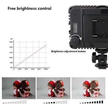 Mcoplus LE-168A Pritemdomi Studija LED Vaizdo Šviesos 3200k/5500k Fotografijos Užpildyti Šviesos Apšvietimo Lempa DSLR Fotoaparato Priedai