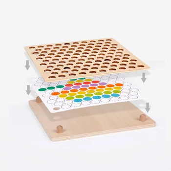 Medienos Multi-funkcija Granulių Dėlionė Vaikams Montessori Mokymo Švietimo Žaislas Įrašą, Granules, Medinės Matematikos Žaislai Koncentracija