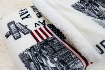 JAV/JK vėliavos dvigubo sluoksnio sofos antklodė JK Londono Amerikos niujorko coralline sherpa imitacija napping antklodės lovos