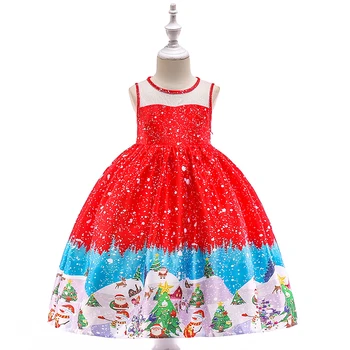 Kalėdų Vaikams Suknelė Mielas Kalėdų Senį Mergaitės Snaigės Cosplay Princesė Suknelės Fantazija Festivalio Šalis, Vaikams, Suknelės