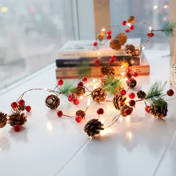 LED Kalėdų Šviesos Lempos Pinecones Pasakoje Kalėdų Eglučių Žiburiai Styginių šviesos Kalėdų Papuošalų, Namų Lauko Šalis