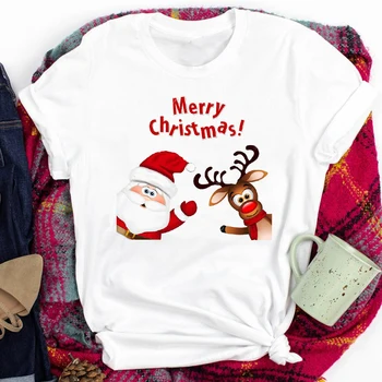 Star Medžio Dovana Spausdinimo Drabužių Naujųjų Metų Tees Moterims Lady Linksmų Kalėdų Spausdinti Marškinėlius Drabužius, Viršuje Grafinis Moterų T T T T T T T T T T-shirt
