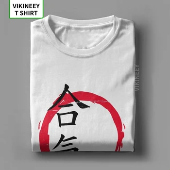 Aikido T-Shirt Vyrams Japonijos Kovos Meno trumpomis Rankovėmis Slim Fit Tees Crewneck Medvilnės Drabužius 3XL Marškinėliai Vaikinai Streetwear