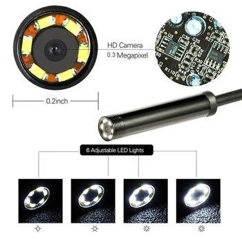 5.5 mm 7mm 1/1.5/2m Objektyvas Endoskopą HD 480P USB OTG Gyvatė Endoskopą Vandeniui Vamzdžių Tikrinimo Kamera Borescope, Skirta 