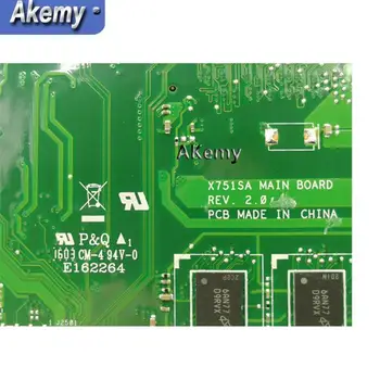 Akemy X751SA Nešiojamas plokštė N3700 CPU, 4GB Už Asus X751S X751SJ X751SV Bandymo mainboard X751SA plokštė bandymo ok