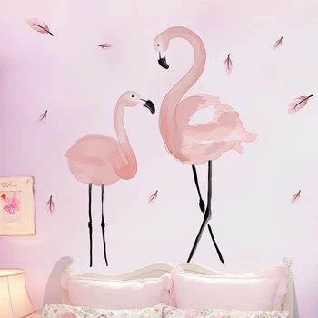 Pink Flamingo Gyvūnų Sienų Lipdukai 