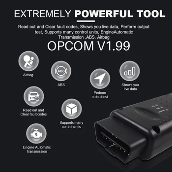 OBD2 Op-com, USB GALI 1.99 Su PIC18F458 Chip Opcom V1.99 Opel Nuskaitymo OP COM V1.99 OPCOM