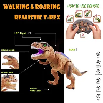 Protingas Gyvūnų Modelio Žaislas Spindulių Nuotolinio Valdymo Vaikščioti Dinozaurai Žaislas Vaikams Pav Elektros RC Žaislo Augintinio Vaikams Dovanos