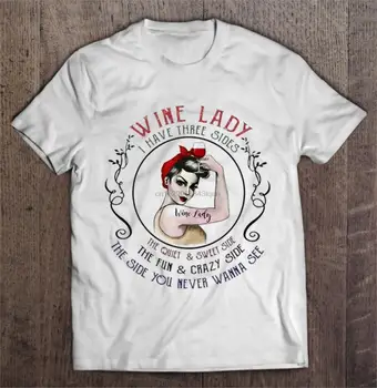 Saldus Pusėje Pusėje Moterys t-shirt Įdomus & Crazy Vyno, Ponia, aš Turiu Trijų Pusių Vyrai Juokingi Marškinėliai Mados marškinėlius Ramioje &