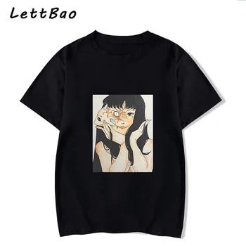 Tomie Junji Ito T-Shirt Vyrai Unisex Anime Ir Animacinių Filmų Dizaino Vyrai Tee Marškinėliai Homme Vasaros Viršūnes Trumpas Rankovės Medvilnės Madinga Vintage Stiliaus