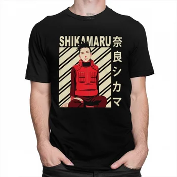 Anime Shikamaru Nara T-shirt Homme Medvilnės Japonijoje Manga Naruto Marškinėliai, Trumpas Rankovėmis Atspausdintas Marškinėlius Merch Drabužiai