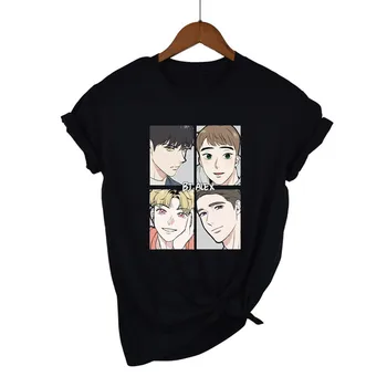 Korėjos Ulzzang Bj Alex Komiksai Marškinėliai Harajuku tees mados animacinių filmų moterų atsitiktinis moterų drabužių įdomus anime viršūnes vyrų gėjų T-shirt