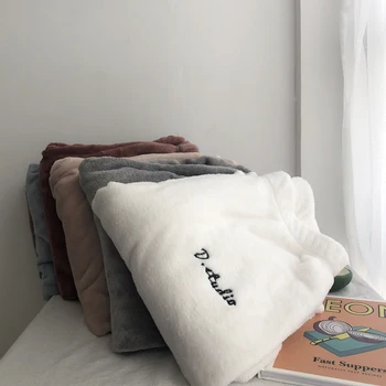 Miego Apačioje Moteris Rudens-Žiemos Plius Aksomo Flanelė Minkštas Šiltas Studentai Laiškas Išspausdintas Paprasta Sleepwear Pajama Kelnes Saldus Laisvas