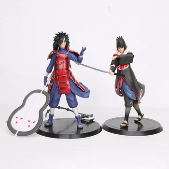 2vnt/komplektas Anime Naruto Akatsuki Uchiha Madara Uchiha Sasuke PVC Veiksmų Skaičiai Modelio Žaislai