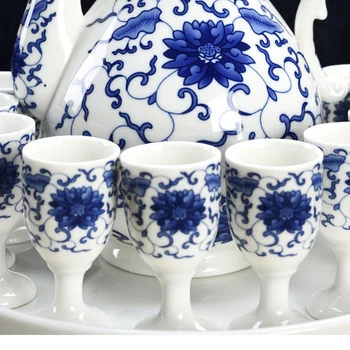 2VNT Keramikos Smulkūs Stiklo 20ML Kinų Stiliaus Goblet Namų Retro Skysčiai, Stiklo Kinijos Jingdezhen Keramikos Vyno Taurės