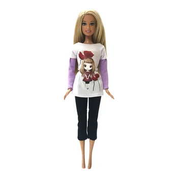 NK 5 Vnt/SET Princesė Apranga Mados Rankų darbo Casuals Stiliaus Drabužiai Kelnės Barbie Lėlės Mergaitės gimtadienis-Geriausia Dovana vaikams