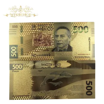 10vnt/daug Meksikos Banknotai 500 Pesas Banknotų į 24k Padirbtų Pinigų Namų dekoro Suvenyrų Banknotų Popierinių Pinigų Kolekcija