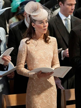 Kate Middleton apvalkalą Nėrinių Suknelė ilgomis Rankovėmis Šalies moteris oficialią dėvėti Suknelės W043